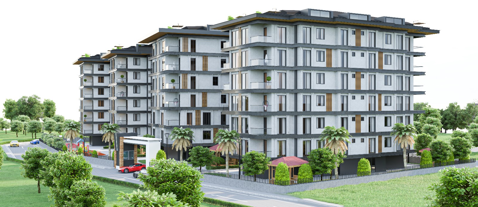 kentsel dönüşüm konutları 6 bloklu site 